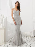 Spaghetti Strap Mermaid Sweetheart Long Evening Prom Dresses SDP1141