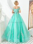 Off the Shoulder Unique Applique Long Prom Dresses SDP1185