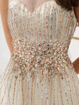 A-line Tulle Sleeveless Long Evening Prom Dresses SDP1144