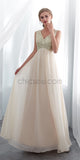 Elegant V Back Sequin Chiffon A Line Long Evening Prom Dresses XDM1143