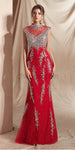 Gorgeous Cap Sleeeves Red Lace Mermaid Long Evening Prom Dresses ,XDM1126