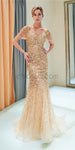 Sparkly V Neck Off the Shoulder Sequin Mermaid Long Evening Prom Dresses, XDM1152