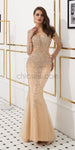 Fashion Long Sleeves Sequin Mermaid Long Evening Prom Dresses, XDM1132