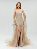 Long Sleeves Side Slit Long Evening Prom Dresses SDP1110