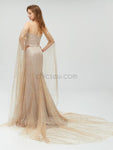 Long Sleeves Side Slit Long Evening Prom Dresses SDP1110