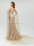 Long Sleeves Side Slit Long Evening Prom Dresses SDP1110