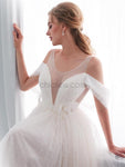 A-line Formal Tulle Affordable Long Wedding Dresses SDP1169