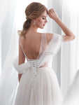 A-line Formal Tulle Affordable Long Wedding Dresses SDP1169