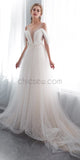 A-line Formal Tulle Affordable Long Wedding Dresses SDP1169