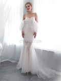 Spaghetti Strap Sweetheart Mermaid Long Wedding Dresses SDP1170