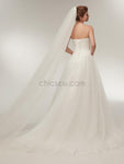 A-line Sweetheart Ivory Long Wedding Dresses SDP1171