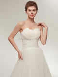 A-line Sweetheart Ivory Long Wedding Dresses SDP1171