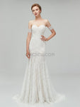 Fashion Strapless Lace Mermaid Sweep Trailing Long Wedding Dresses XDM1106