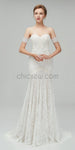 Fashion Strapless Lace Mermaid Sweep Trailing Long Wedding Dresses XDM1106