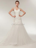 Elegant Affordable Bridal Ivory Long Wedding Dresses SDP1172