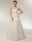 Sweetheart A-line Ivory Lace Long Wedding Dresses SDP1174