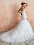 Elegant Mermaid V-neck Long Wedding Dresses SDP1183