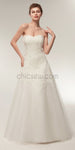 Sweetheart A-line Ivory Lace Long Wedding Dresses SDP1174