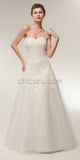 Sweetheart A-line Ivory Lace Long Wedding Dresses SDP1174