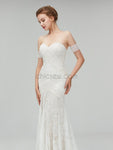 Fashion Strapless Lace Mermaid Sweep Trailing Long Wedding Dresses XDM1106