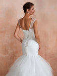 Elegant Mermaid V-neck Long Wedding Dresses SDP1183