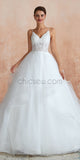 Spaghetti Strap Tulle Lace Long Wedding Dresses SDP1181