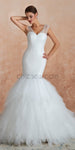 Elegant Mermaid V-neck Long Wedding Dresses SDP1183